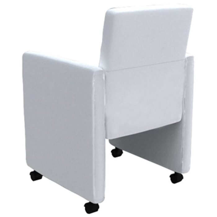 Chaises à manger lot de 6 blanc similicuir – Image 4