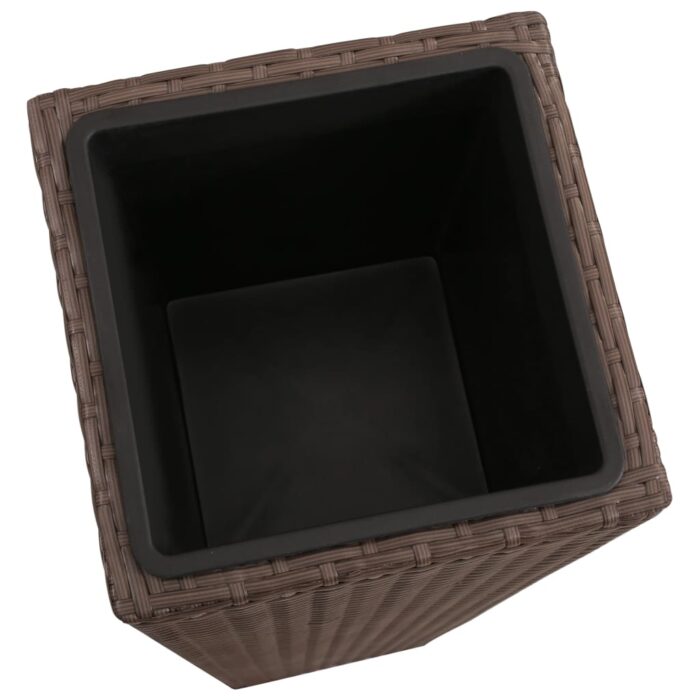 Lits surélevés de jardin 3 pcs Résine tressée Marron – Image 5