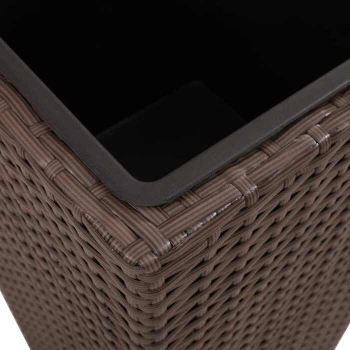 Lits surélevés de jardin 3 pcs Résine tressée Marron – Image 6