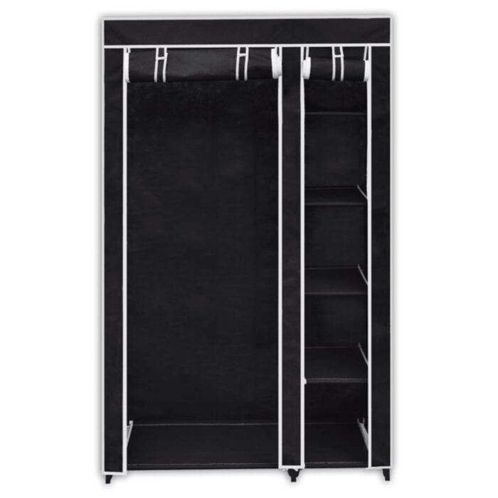 Garde-robe en tissu 2 pcs Noir – Image 2