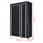 Garde-robe en tissu 2 pcs Noir – Image 7
