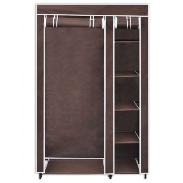 Garde-robe en tissu 2 pcs Marron – Image 2