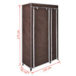 Garde-robe en tissu 2 pcs Marron – Image 8