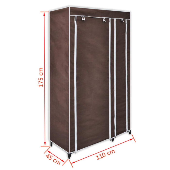 Garde-robe en tissu 2 pcs Marron – Image 8