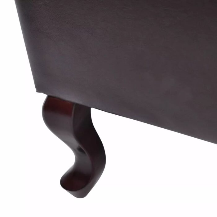 Fauteuil avec repose-pied Marron foncé Similicuir – Image 2