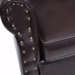 Fauteuil avec repose-pied Marron foncé Similicuir – Image 3
