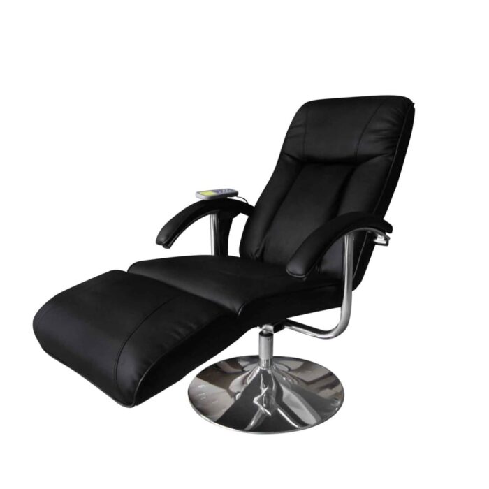 Fauteuil de massage Noir Similicuir – Image 1
