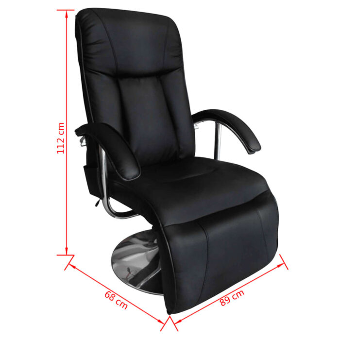 Fauteuil de massage Noir Similicuir – Image 5