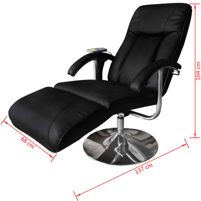 Fauteuil de massage Noir Similicuir – Image 6