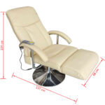 Fauteuil de massage blanc crème similicuir – Image 3