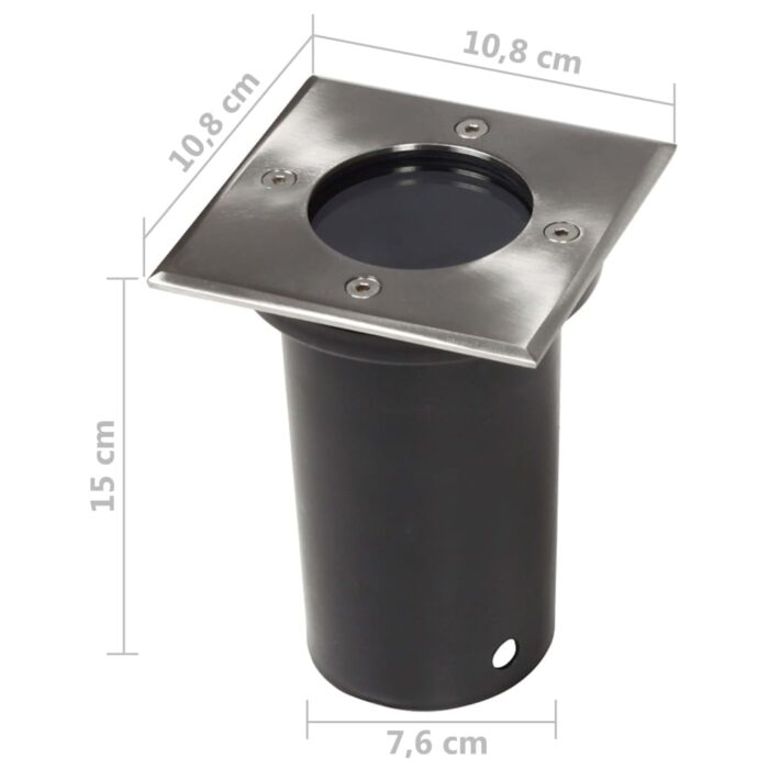 12 pcs Lampes encastrables au sol d'extérieur Carré – Image 4