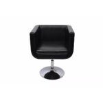 Chaise de bar lot de 2 cuir artificiel noir – Image 2