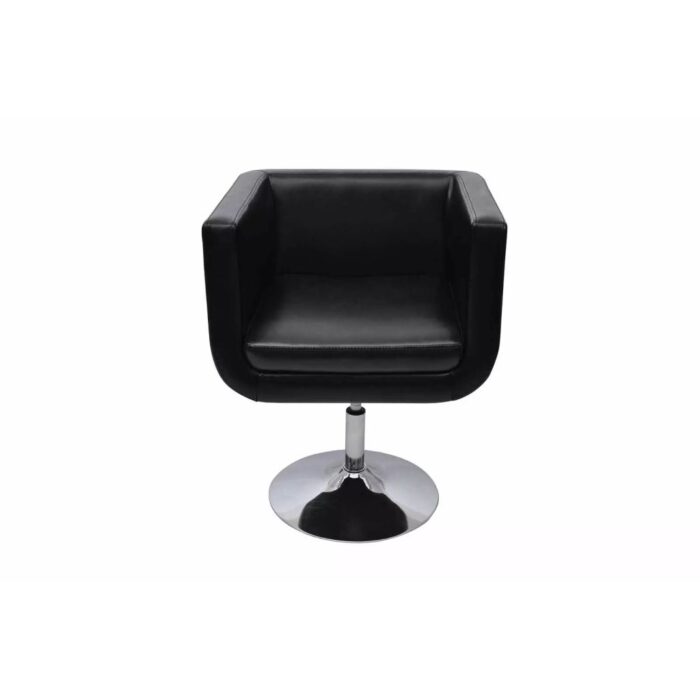 Chaise de bar lot de 2 cuir artificiel noir – Image 2