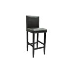 Tabourets de bar lot de 2 noir similicuir – Image 2