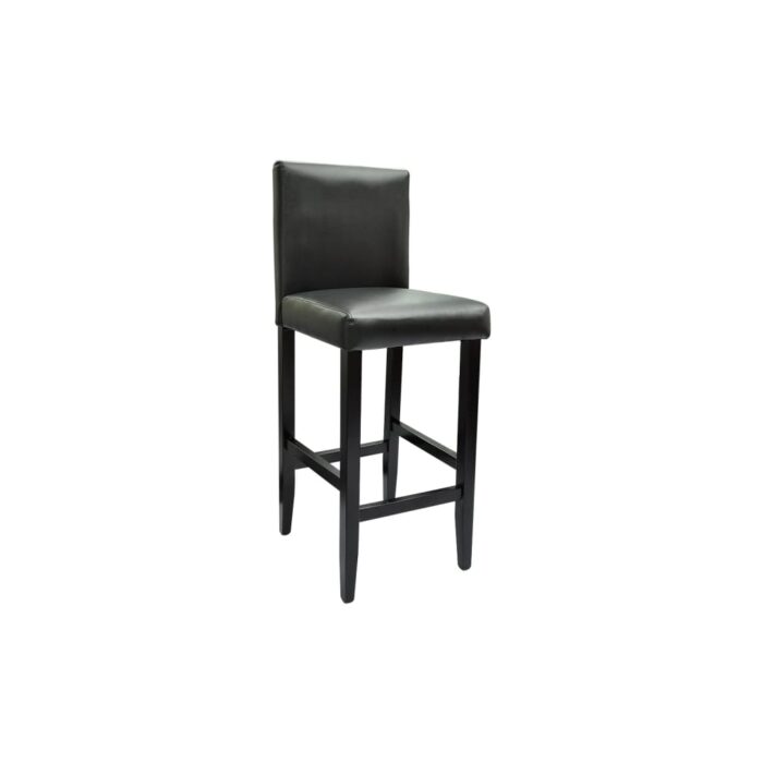 Tabourets de bar lot de 2 noir similicuir – Image 2