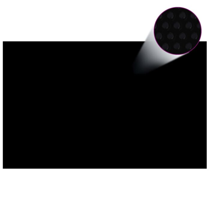 Film solaire de piscine PE rectangulaire flottant 8x5 m Noir – Image 1