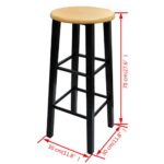 Ensemble de table à dîner Bois brun roux avec noir Acier – Image 5