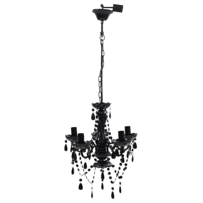 Lustre avec 5 ampoules Crystal noir – Image 2