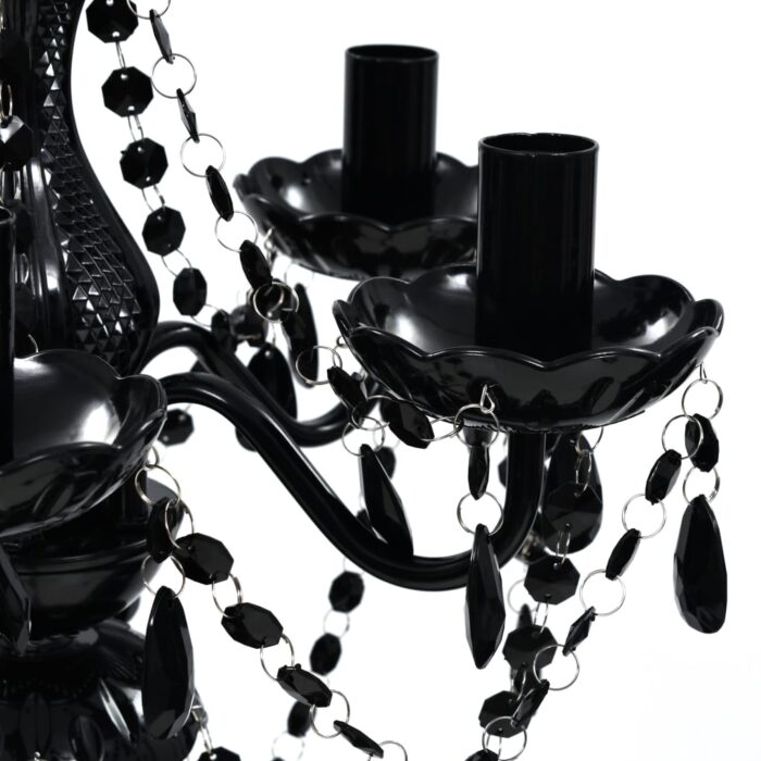 Lustre avec 5 ampoules Crystal noir – Image 4