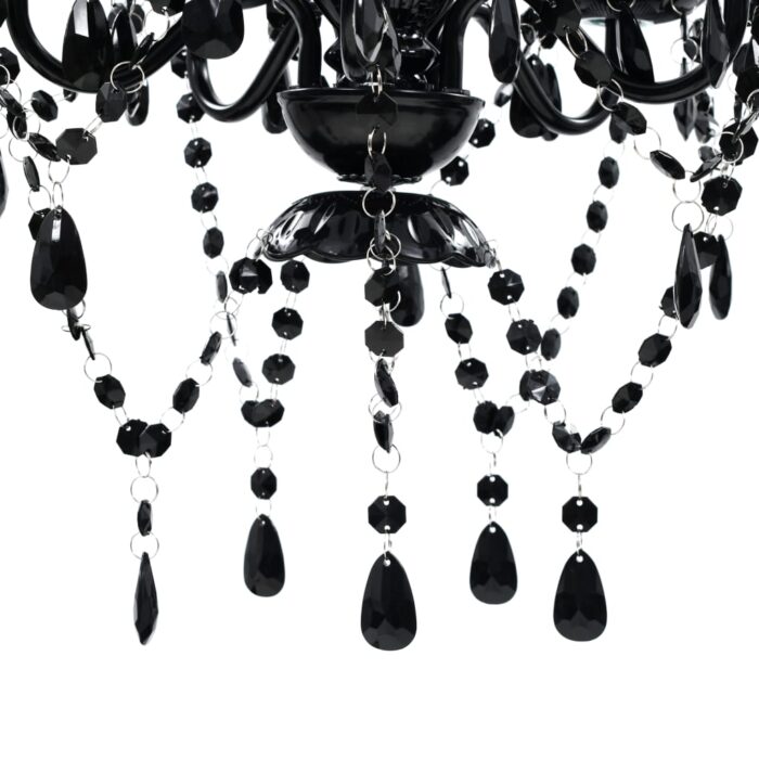 Lustre avec 5 ampoules Crystal noir – Image 5