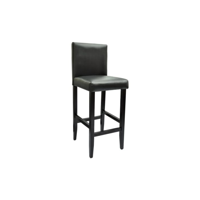 Tabourets de bar lot de 4 noir similicuir – Image 2