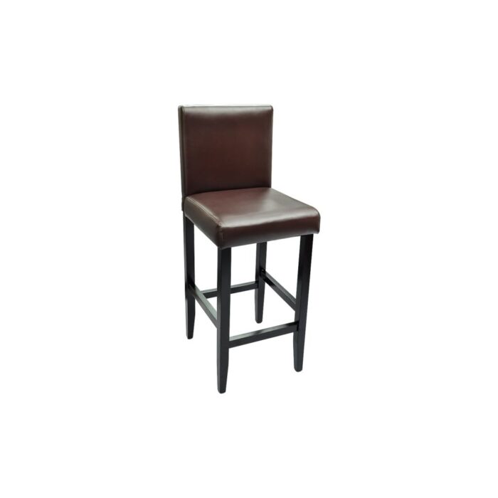 Tabourets de bar lot de 6 marron foncé similicuir – Image 2