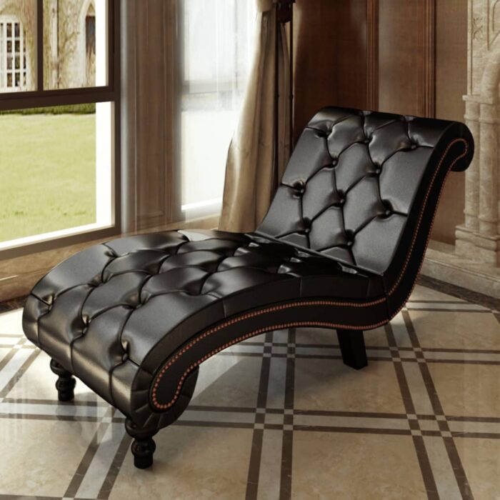 Chaise longue Marron Similicuir – Image 1