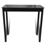 Set de 1 table de bar et 4 tabourets noir – Image 3