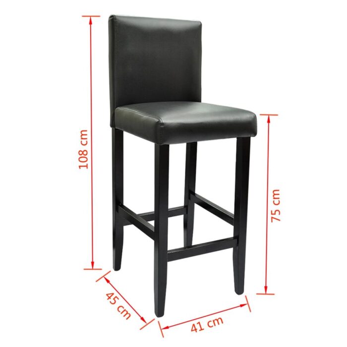 Set de 1 table de bar et 4 tabourets noir – Image 7
