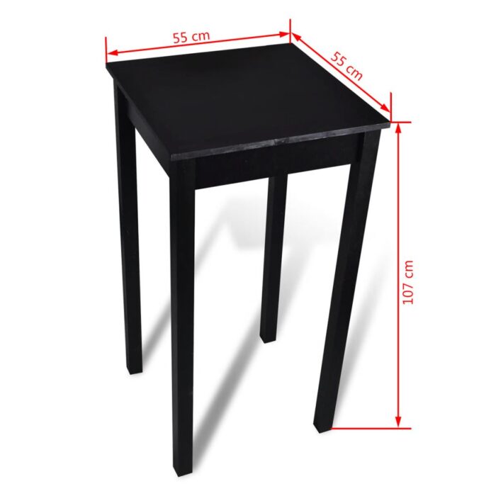 Set de 1 table de bar et 2 tabourets noir – Image 6