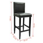 Set de 1 table de bar et 2 tabourets noir – Image 7