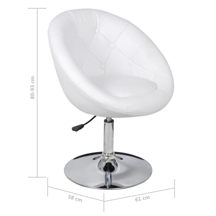 Tabouret de bar Blanc Similicuir – Image 4