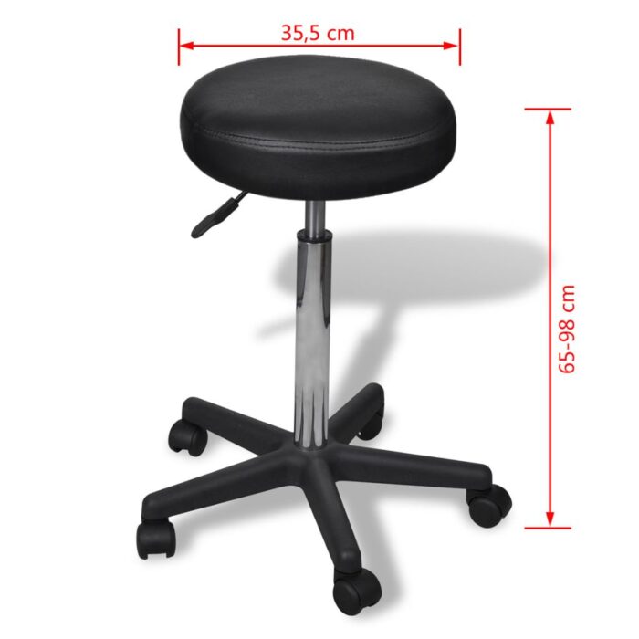 Tabouret de bureau Noir – Image 3
