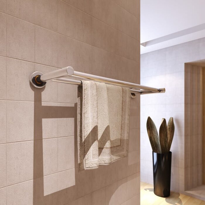 Porte serviettes double - Barre Fixe 2 tubes – Image 1