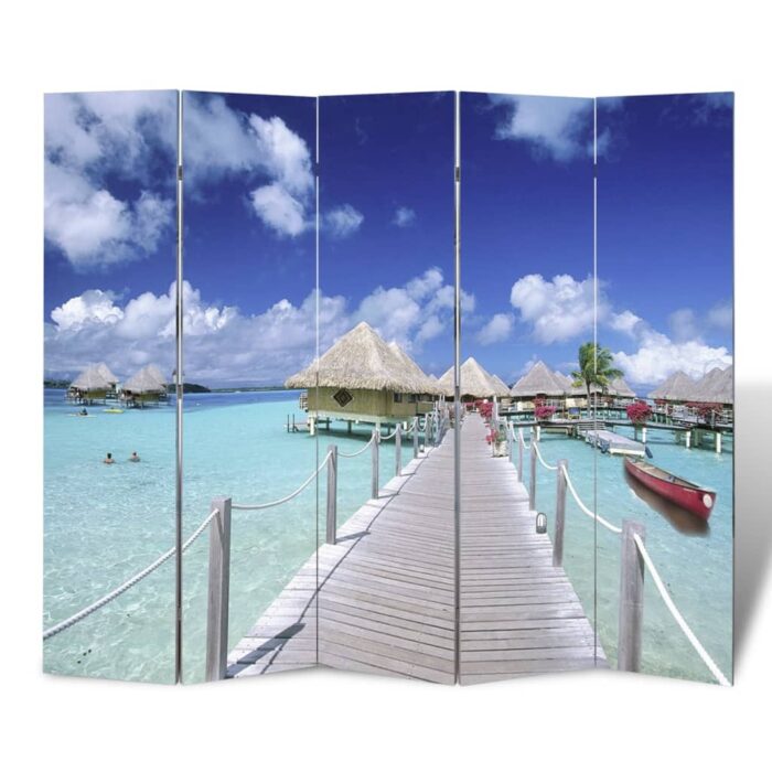 Cloison de séparation pliable 200 x 170 cm Plage – Image 1