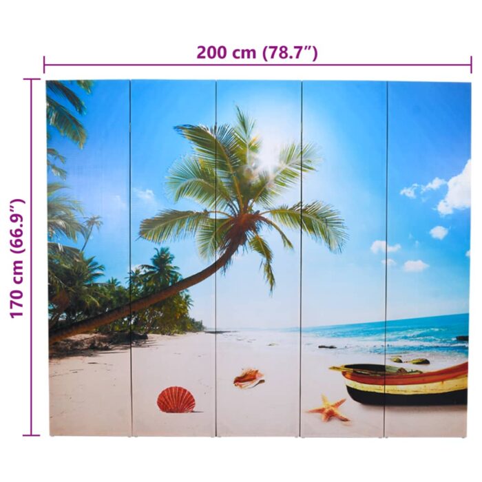 Cloison de séparation pliable 200 x 170 cm Plage – Image 6