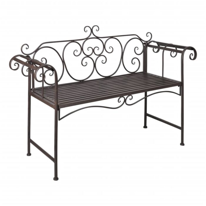 VXL8718475849506_a_en_hd_1.jpg Banc de jardin 132 cm Acier Antique Marron – Image 1