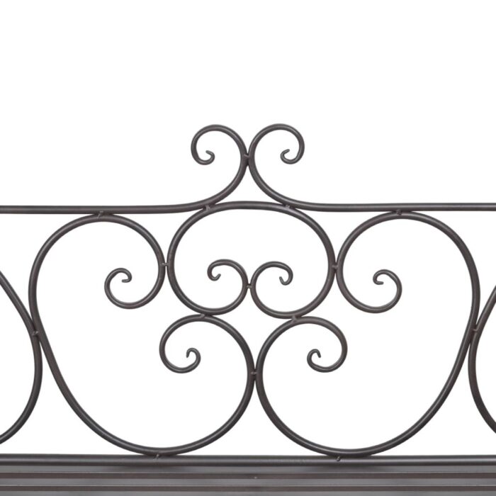 Banc de jardin 132 cm Acier Antique Marron – Image 3