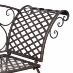 Chaise longue de jardin 128 cm Acier Antique Marron – Image 3