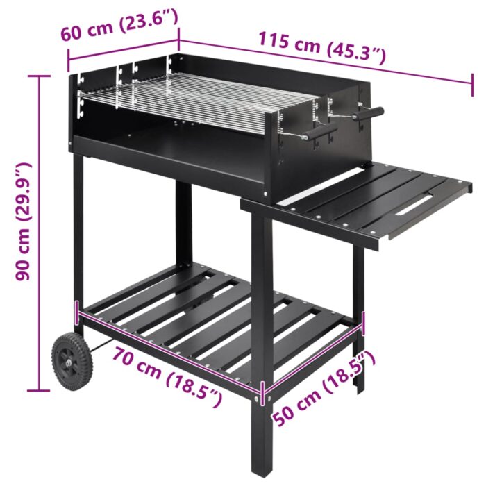 Support de barbecue au charbon de bois 2 roues – Image 4