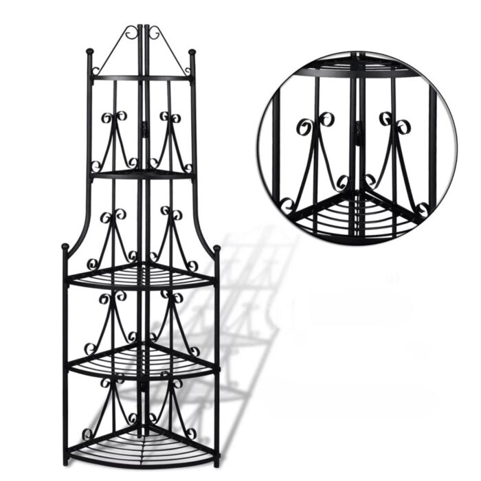 Étagère d’angle pour plantes en noir – Image 3