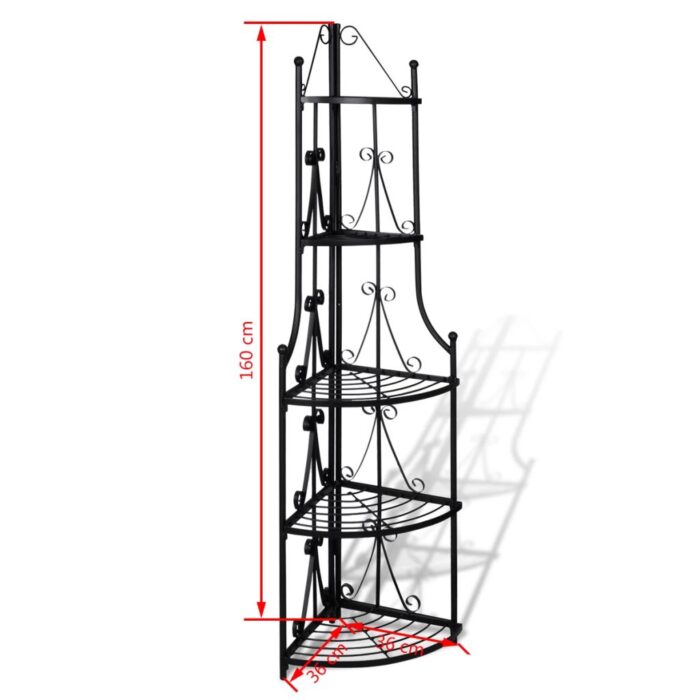 Étagère d’angle pour plantes en noir – Image 4