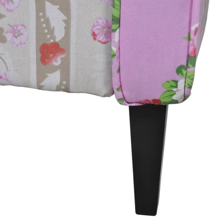Fauteuil avec design de patchwork Tissu – Image 4