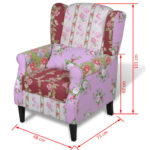 Fauteuil avec design de patchwork Tissu – Image 5