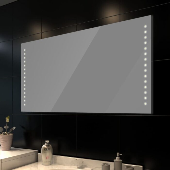 Miroir de salle de bain avec lumières LED 100 x 60 cm (L x H) – Image 1