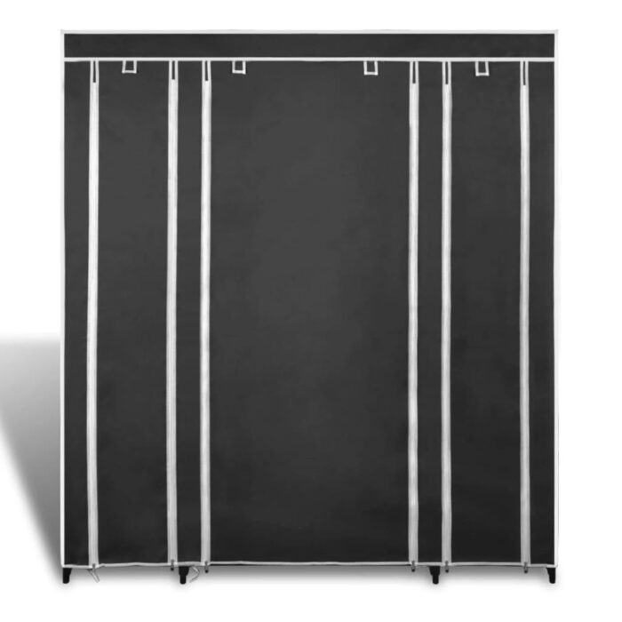 Armoire avec compartiments et tiges 45 x 150 x 176 cm Noir – Image 2