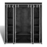 Armoire avec compartiments et tiges 45 x 150 x 176 cm Noir – Image 5