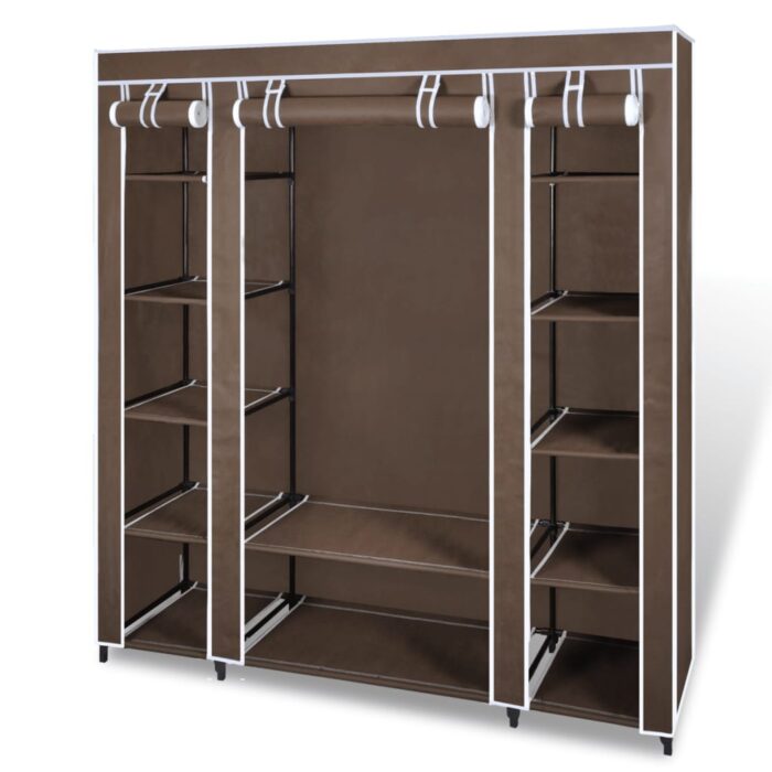 Armoire avec compartiments et tiges 45 x 150 x 176 cm Marron – Image 1
