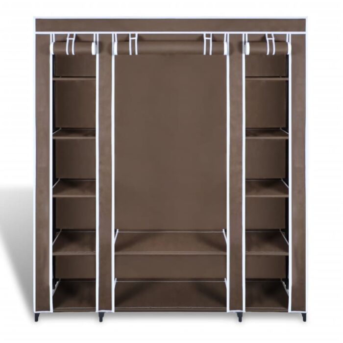 Armoire avec compartiments et tiges 45 x 150 x 176 cm Marron – Image 5
