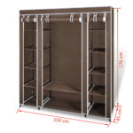 Armoire avec compartiments et tiges 45 x 150 x 176 cm Marron – Image 6